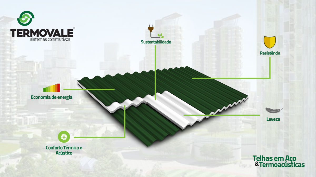 Telha de aço com núcleo em PIR garante conforto térmico
